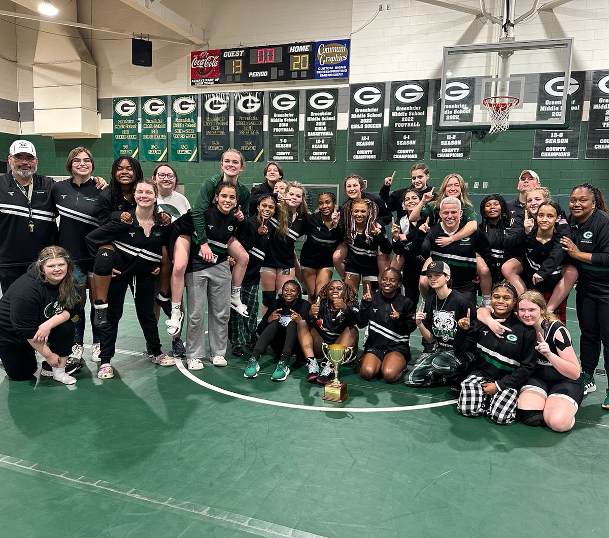 dorsine's tweet photo. We can check step 1 off the list and an early birthday present for me! 

Pack ladies are Area 1 champs! 
Next stop for the ladies is University of West GA on January 26th for the GHSA Girls Dual State Championships! https://t.co/AVP1Vcl5xs