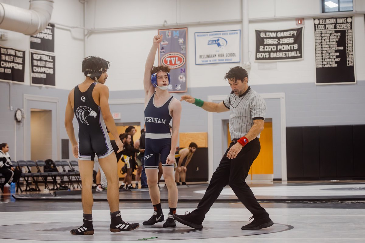 NHSwrestles's tweet photo. Hard work paid off yesterday at the Blackhawk Quad in Bellingham.  Needham Rockets add to more Ws to their record.
Needham: 18 vs Davies Tech: 12
Bellingham: 48  vs Needham: 28
Needham: 24 vs Keefe Tech: 12
@nhsathletics https://t.co/4tx6V5Bz11