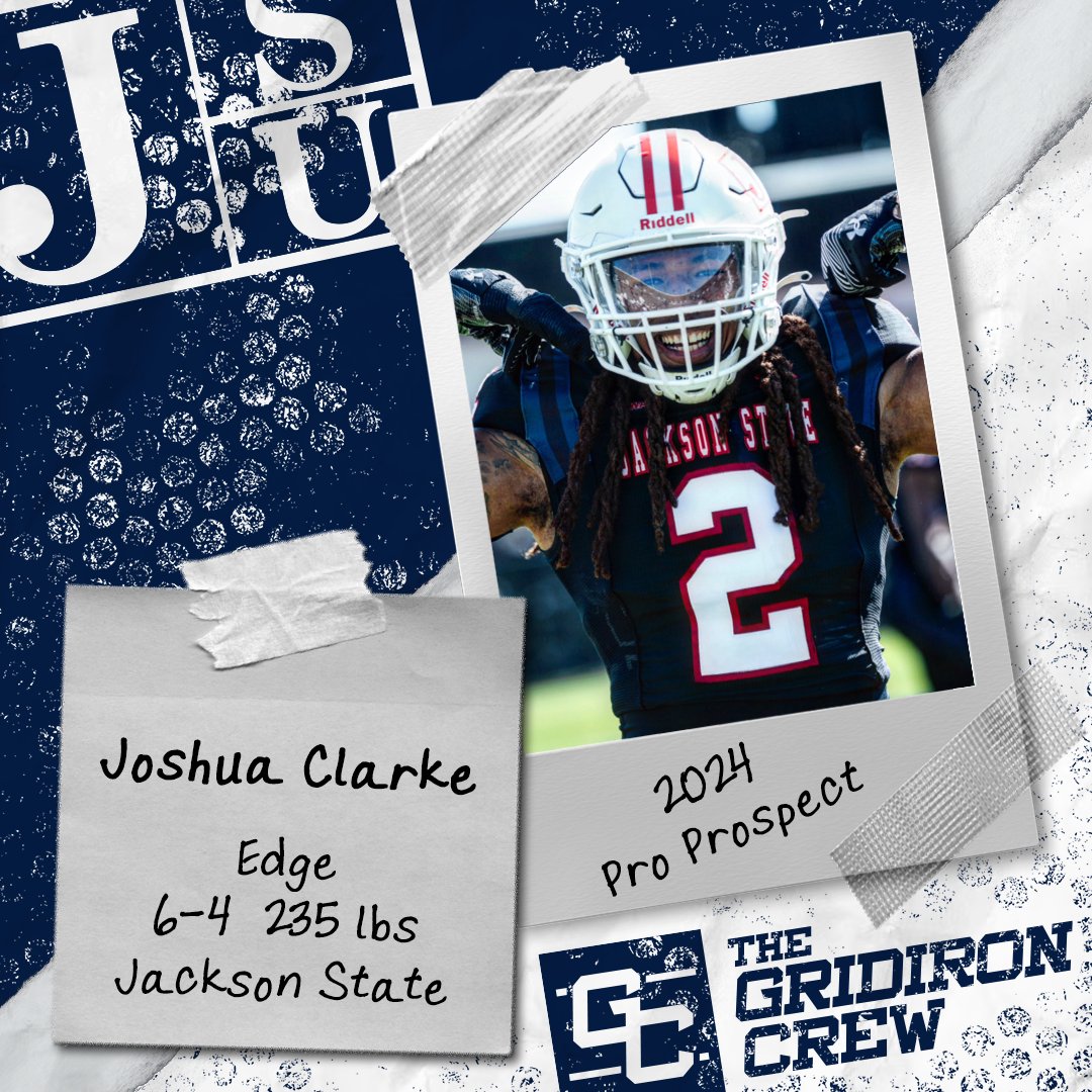 ⚠️ Attention Pro Scouts, Coaches, and GMs ⚠️

You need to look at 2024 Pro Prospect, Joshua Clarke <a href="/J_clarke2/">Josh Clarke™</a>, an EDGE/LB from <a href="/gojsutigersfb/">Jackson State Football</a>

👀 See our Interview: thegridironcrew.com/joshua-clarke-…

#2024ProProspect #DraftTwitter #NFLDraft #NFL #CFLDraft #CFL #ProFootball 🏈