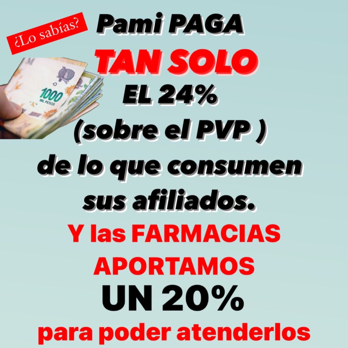 farmaciasunidas's tweet photo. ¿Es lógico? @PAMI_org_ar @COFAorgar @fefaraoficial @FACAF_Oficial @LANACION @clarincom @OdiseaArgentina @FranOliveraOK @osvaldobazan @SandraPitta3 @germanafc @josenunezjurado Las farmacias pequeñas y medianas estamos en peligro. https://t.co/0dBAICGuU6