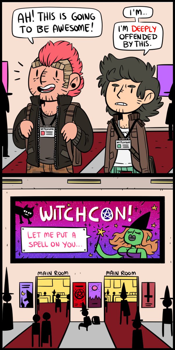 Nicholas bought tickets to Witchcon for his best bro Hector, since Hector is a witch.
๐ง