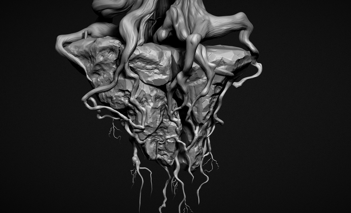 wxus_'s tweet photo. My Rock 04 (I missed some days, I know...🥲) will be a rock for my little scene with the tree I'm currently working on, it still needs much more love but here it is! tomorrow I will sculpt some tilling rocks 🫡 #TheClubsRockingNewYear #zbrush #art https://t.co/WPeIWvDrpD