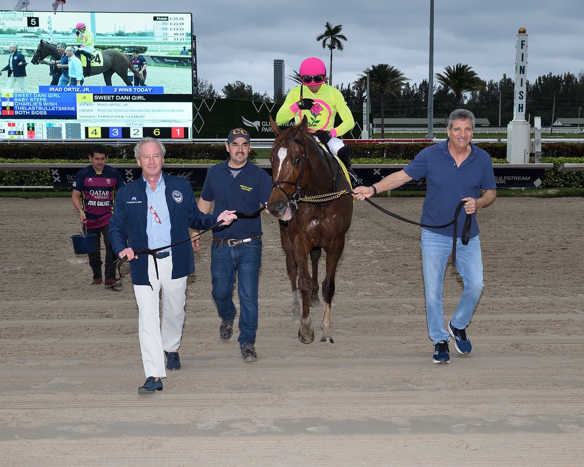 What a nice way to kick off the 2024 racing campaign walking Sweet Dani Girl in after winning the Sunshine Filly Turf Mile Stakes today at Gulfstream.  

Congratulations to all connections  <a href="/clementstable/">Clement Racing Stable</a> <a href="/miguelmclement/">Miguel Clement</a> <a href="/iradortiz/">Iradortiz</a>   🐎🙏😊