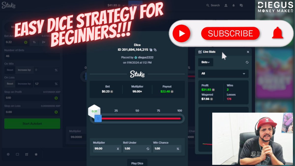 diegus2222's tweet photo. Easy Dice Strategy for Beginners 🎲

Watch it now: https://t.co/1LQGBeryra🍀

👉LIVE every Wed/Fri 2:00PM GMT on: https://t.co/OPILmm99mL

#bigwin #casino #newgame #sexy #betting #bet #moneymaker #onlinegambling #bitcoingambling #cryptogambling #gamblingisfun #sorrystake #stake #dicestrategy