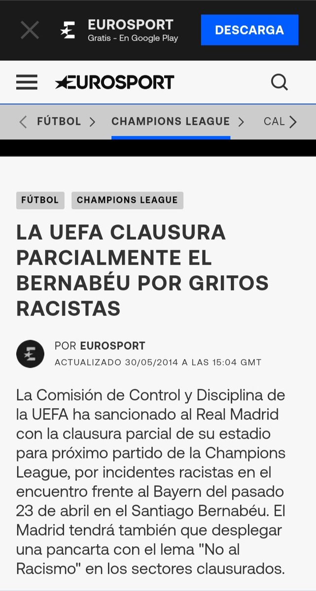 welobes0's tweet photo. @ElInmortal____ @valenciacf @realmadrid @ElInmortal____, que ironía , un aficionado del único equipo español al que la UEFA le ha clausurado parcialmente su estadio por racismo , llamando racistas a otra afición 😂😂
Aún así enhorabuena y siempre #ANTICULE https://t.co/61u8HqtbP8