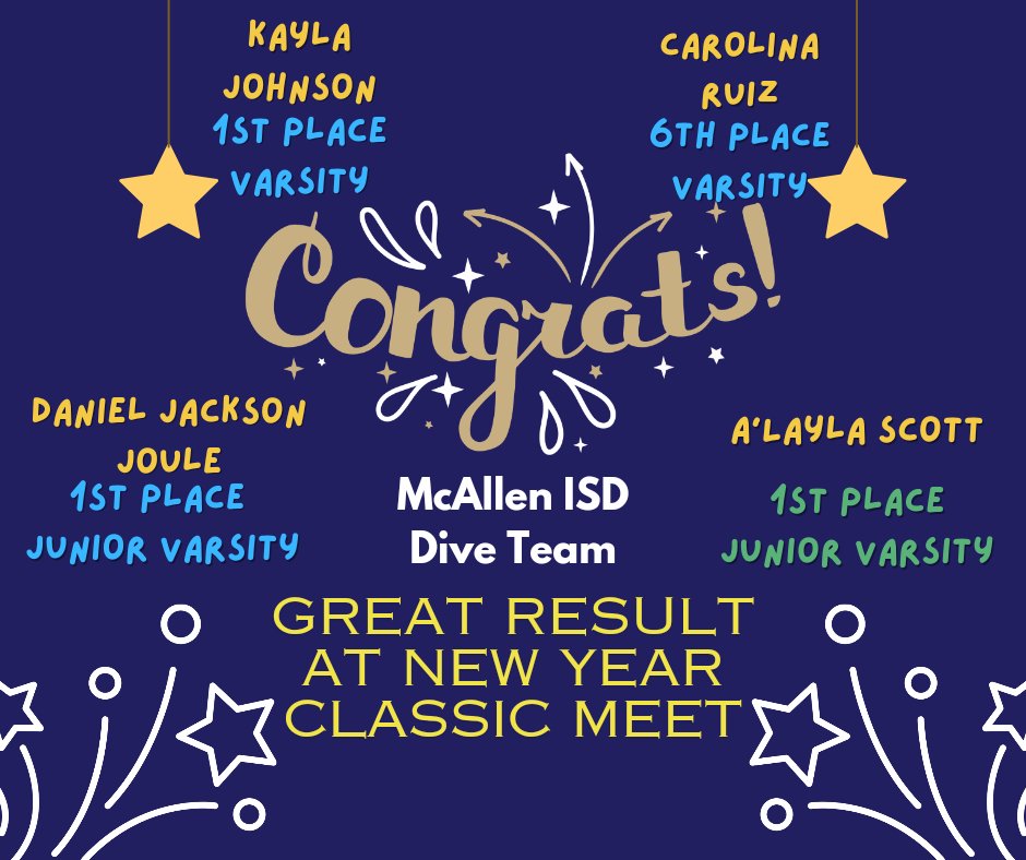 MISD_Diving's tweet photo. Congratulations to the MISD Diving Team for a great finish at the New Year Classic Swim and Diving Meet this past Friday. I am extremely proud of you all. Keep up the good work! #Believe @Pride_Mustangs @Warrior_Pride21 @mospatterson https://t.co/mroHlPebfi