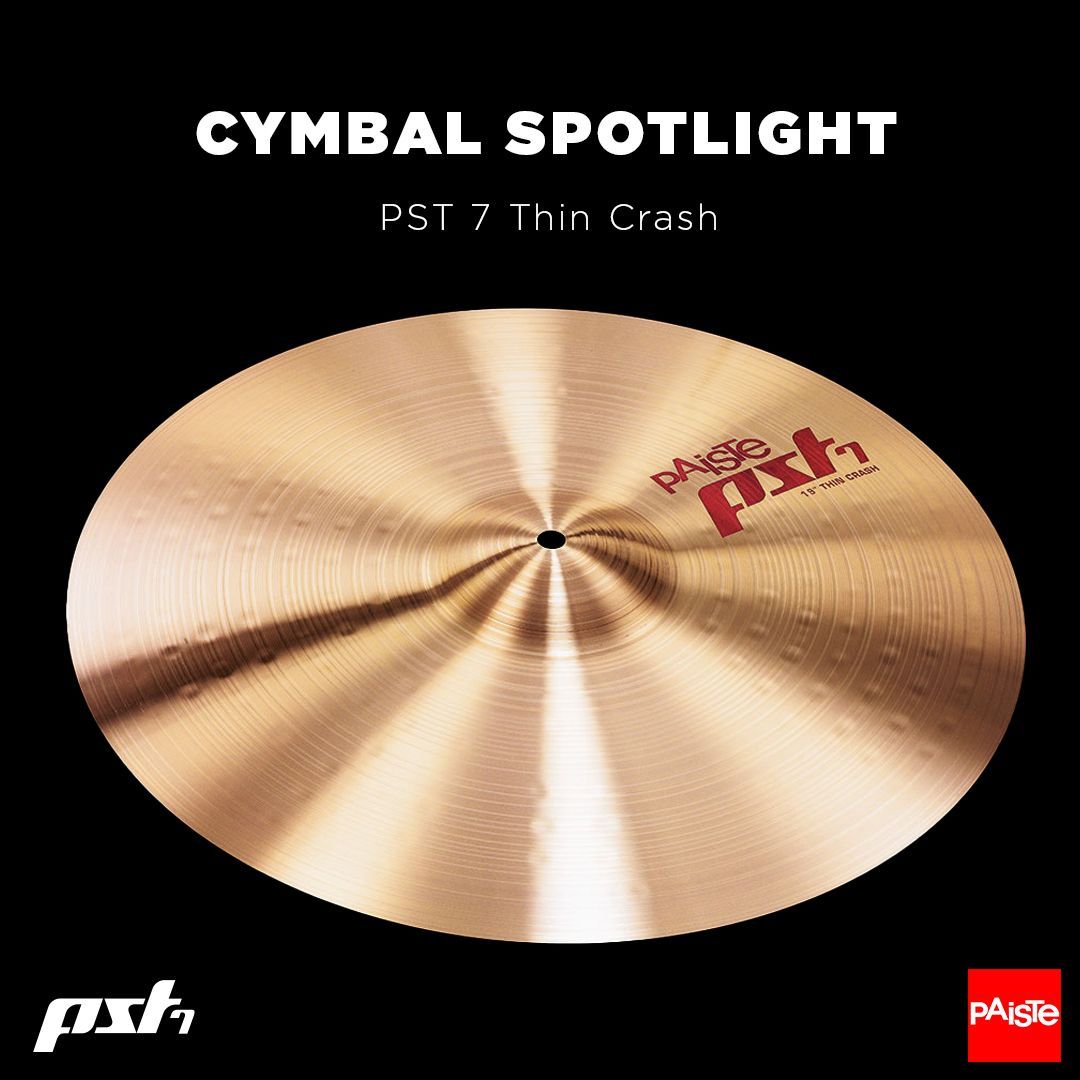 PaisteNation's tweet photo. CYMBAL SPOTLIGHT - PST 7 Thin Crash
⁣⠀
SOUND CHARACTER:
A light crash for mellow accents and crashes in low to moderate settings. 
⁣
Head over to our website:⠀⠀
➡️ https://t.co/HVu8MqjKw6

#paiste #cymbals #paistecymbals #pst7 #thincrash https://t.co/nVKRRE1VDT