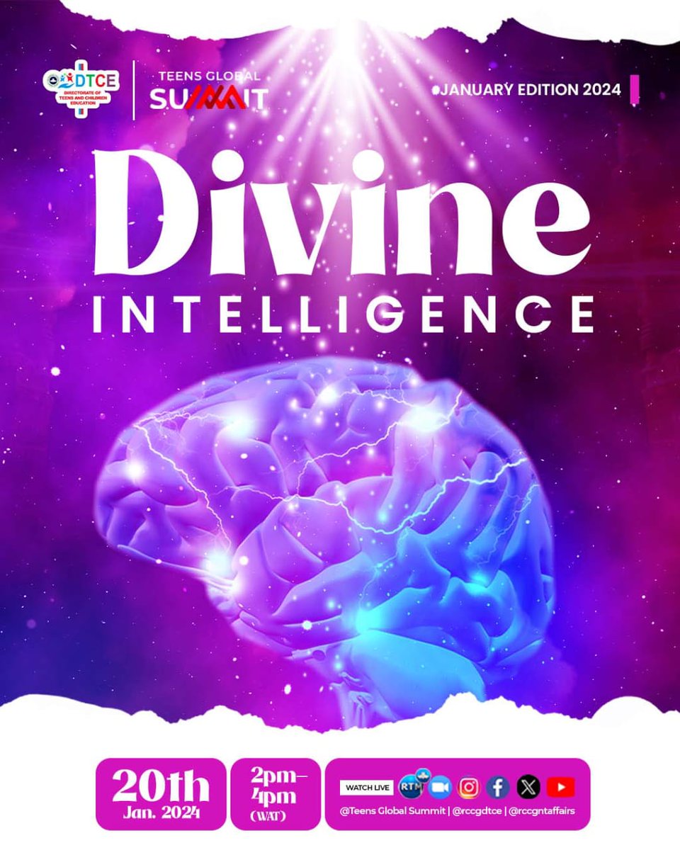 teensglosummit's tweet image. One of the things you'll need as a teenager is Divine Intelligence.

The wisdom and understanding to navigate life as you go in 2024.

Join us on Saturday, 20th January, 2024 by 2:00pm (WAT).

#TGS
#DTCE
#JanuaryEdition