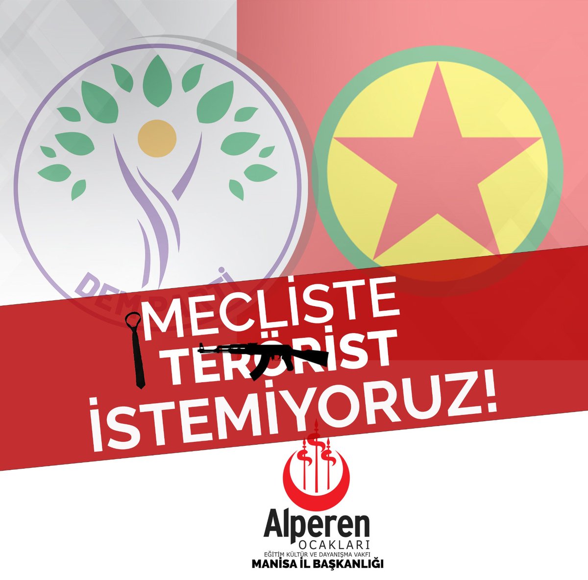 Akademisyeninden gazetecisine, yedisinden yetmişine Gazi Meclisimiz'de milletin değil terörün vekilliğini yapan varlıklara, bu ülkenin vatandaşlarının vergileriyle beslenmesi karşılığında bu vatan evlatlarına mermi olarak dönmesi gibi kalleş olaylara karşıyız.
#YarasıOlanGocunur