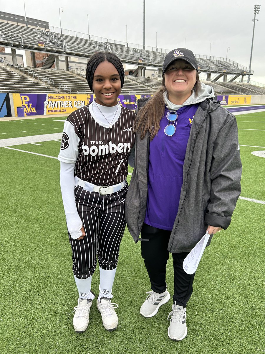 I enjoyed working on outfielding skills at the @pvamusoftball camp. Thank you Coach Bland, Coach Lane, and Coach Bandin, along with your great players and staff, for a great camp and for insight on life as a Panther. @CoachVLB @CoachBandin @HBCUSoftball