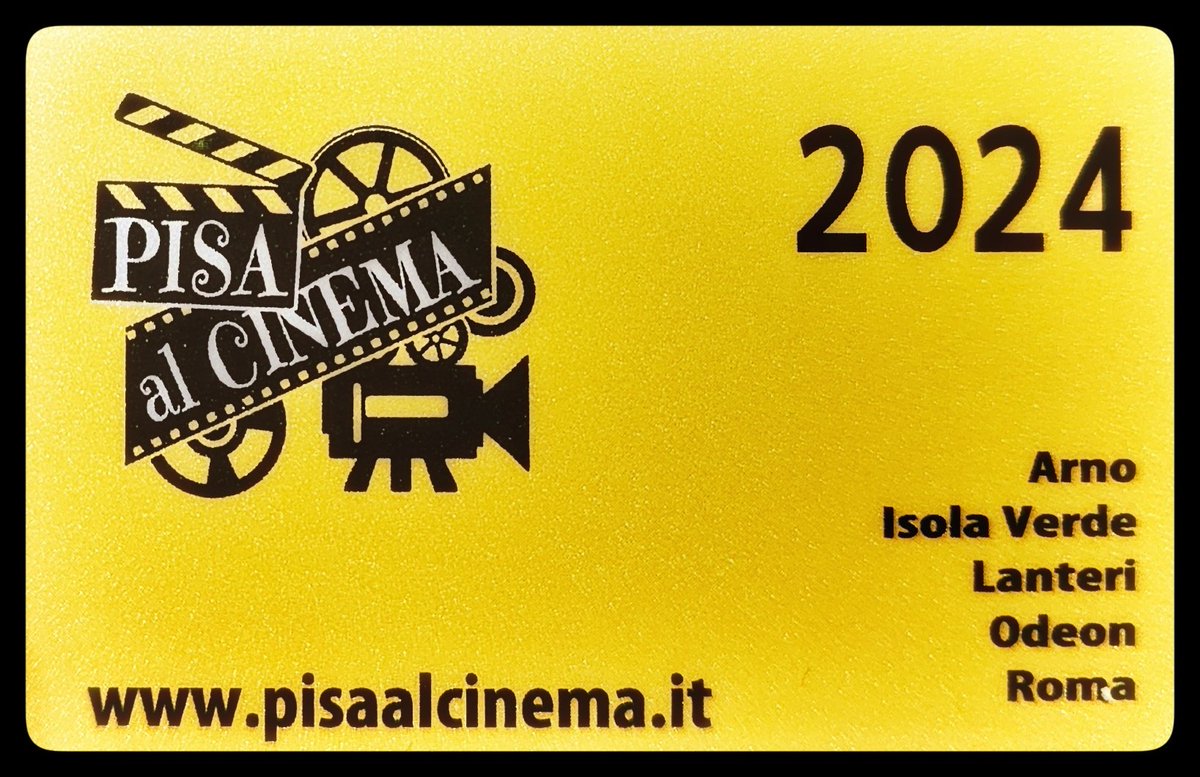 OdeonPisa's tweet photo. Cinecard "PISA AL CINEMA 2024" ..:)
Il possessore della cinecard avrà diritto al prezzo ridotto del biglietto di ingresso in tutti i cinema convenzionati, tutti i giorni per tutti gli spettacoli.
Un regalo perfetto per chi ama il cinema!
https://t.co/IpjVISpLX0 https://t.co/DUB21lGDNt