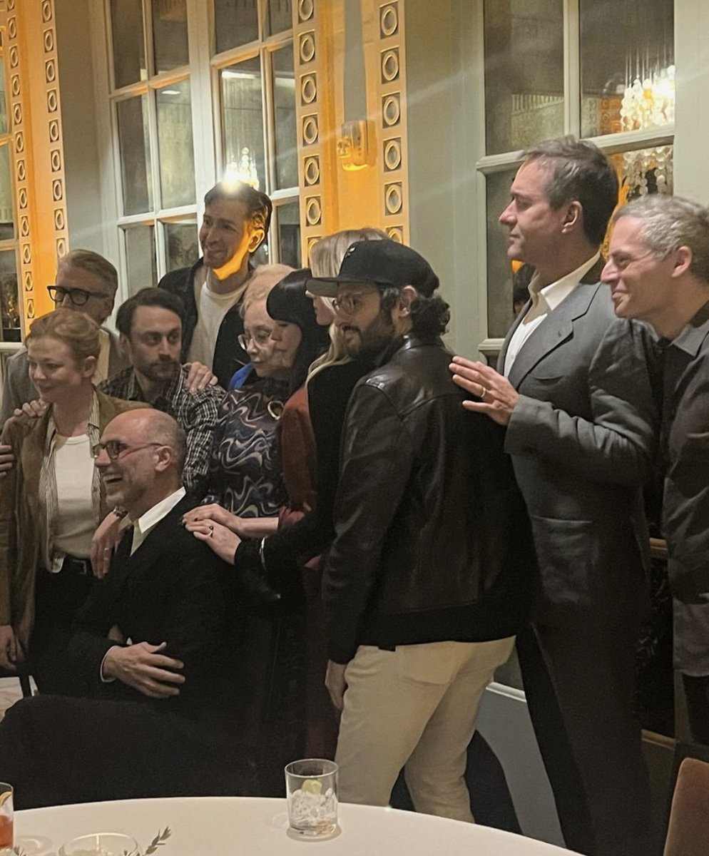 Justin Kirk is with the cast of Succession at the Succession Celebration party