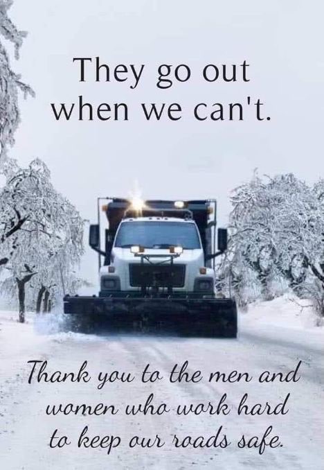 Big thank you to our snowplow drivers!! 🇺🇸