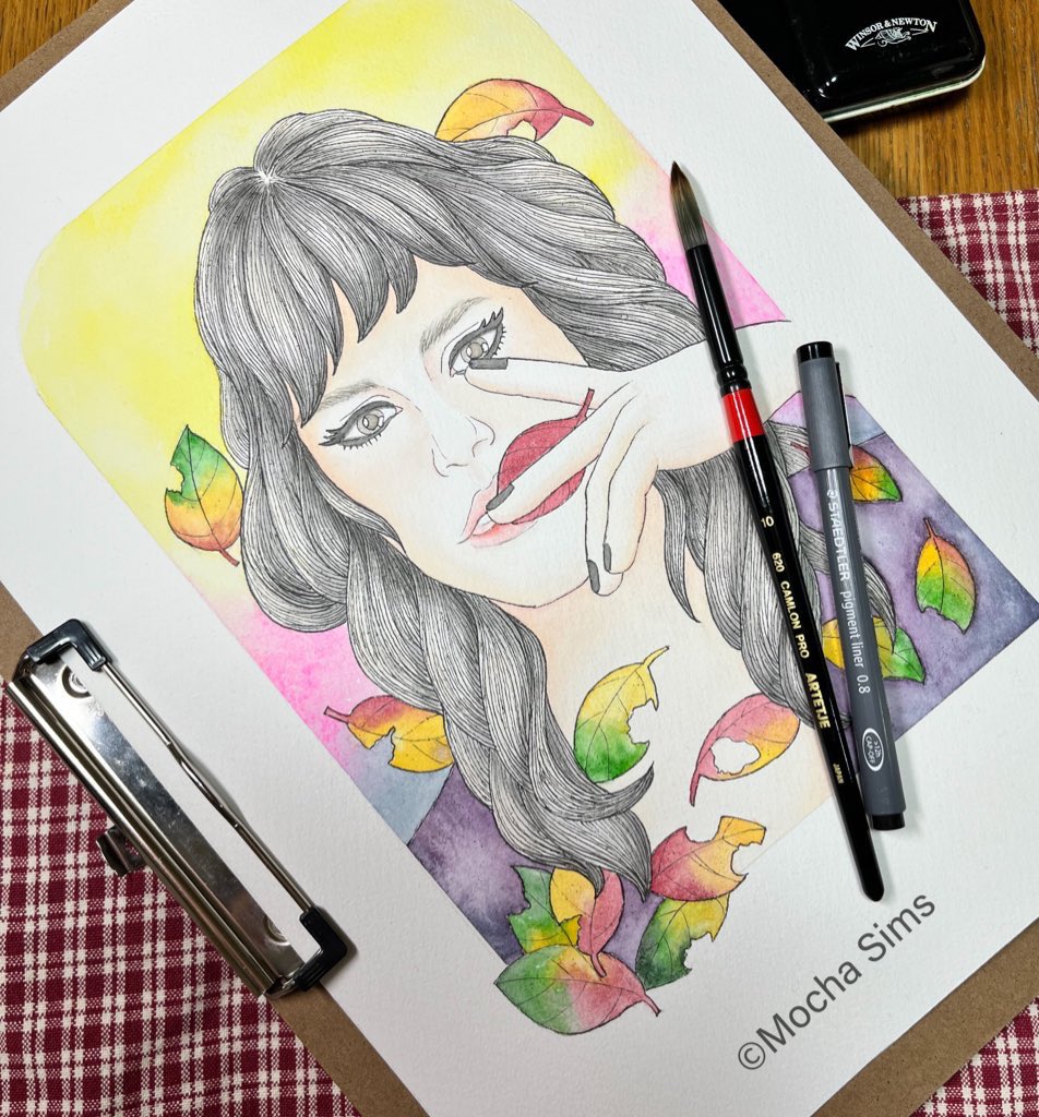 sims_mocha's tweet photo. 『🎨昨秋の思い出💭』
(否、塗っていなかっただけ)
ランプライト水彩紙
W&N/シュミンケホラダム/ターナー水彩
#simsart #水彩画 #ペン水彩 #モカ水彩 #TheSims4 #シムズ4 #イラストスケッチ https://t.co/GZlNJCfKug