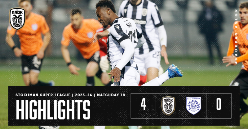 PAOK_FC's tweet photo. #Highlights Τα γκολ και οι καλύτερες στιγμές της νίκης επί του ΠΑΣ Γιάννινα από το #PAOKTV #PAOKPAS #slgr #StoiximanSuperleague #stoiximan #video