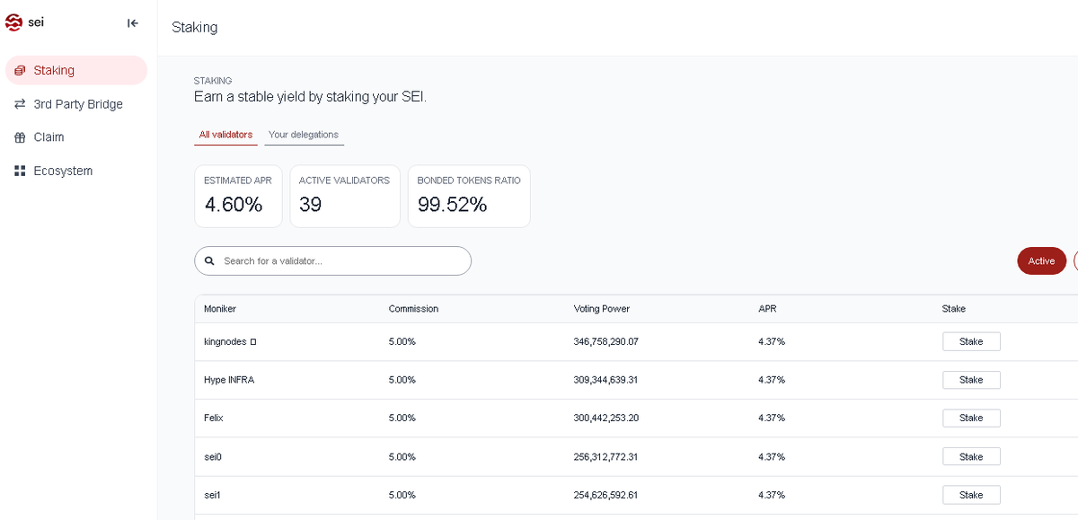 josericardoron4's tweet photo. As Sei is a Cosmos-native blockchain, the first step to becoming eligible for future airdrops in the ecosystem is to stake some $SEI.  How to do it:  
➢ Go to https://t.co/8nFt5ONJi1
➢ Connect your wallet 
➢ Click on "Stake"
 ➢ Select the amount you want to stake &amp; delegate https://t.co/FvEOJBkslT
