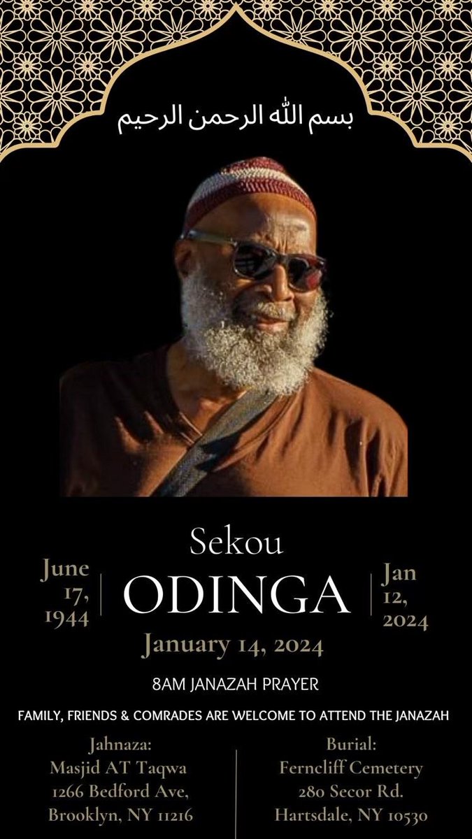 Kalonjichanga's tweet photo. Sekou Odinga was a Black liberation freedom fighter, member of Malcolm X’s Organization of Afro-American Unity, the Black Panther Party, Black Liberation Army veteran and a US held political prisoner for 33 years. Long Live the Spirit of Sekou Odinga! https://t.co/2sRTDsumS1