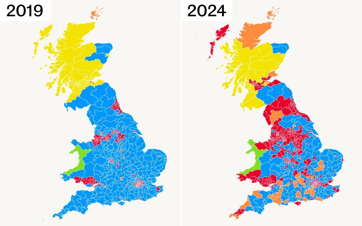 PolitlcsUK's tweet photo. 🚨 BREAKING: The Tories are heading for an electoral wipeout on the scale of the 1997 defeat 

The most authoritative YouGov poll in five years forecasts that the Tories will retain just 169 seats - Labour 385

11 Cabinet Ministers including the Chancellor would lose their seats https://t.co/Oaya6E9i9D