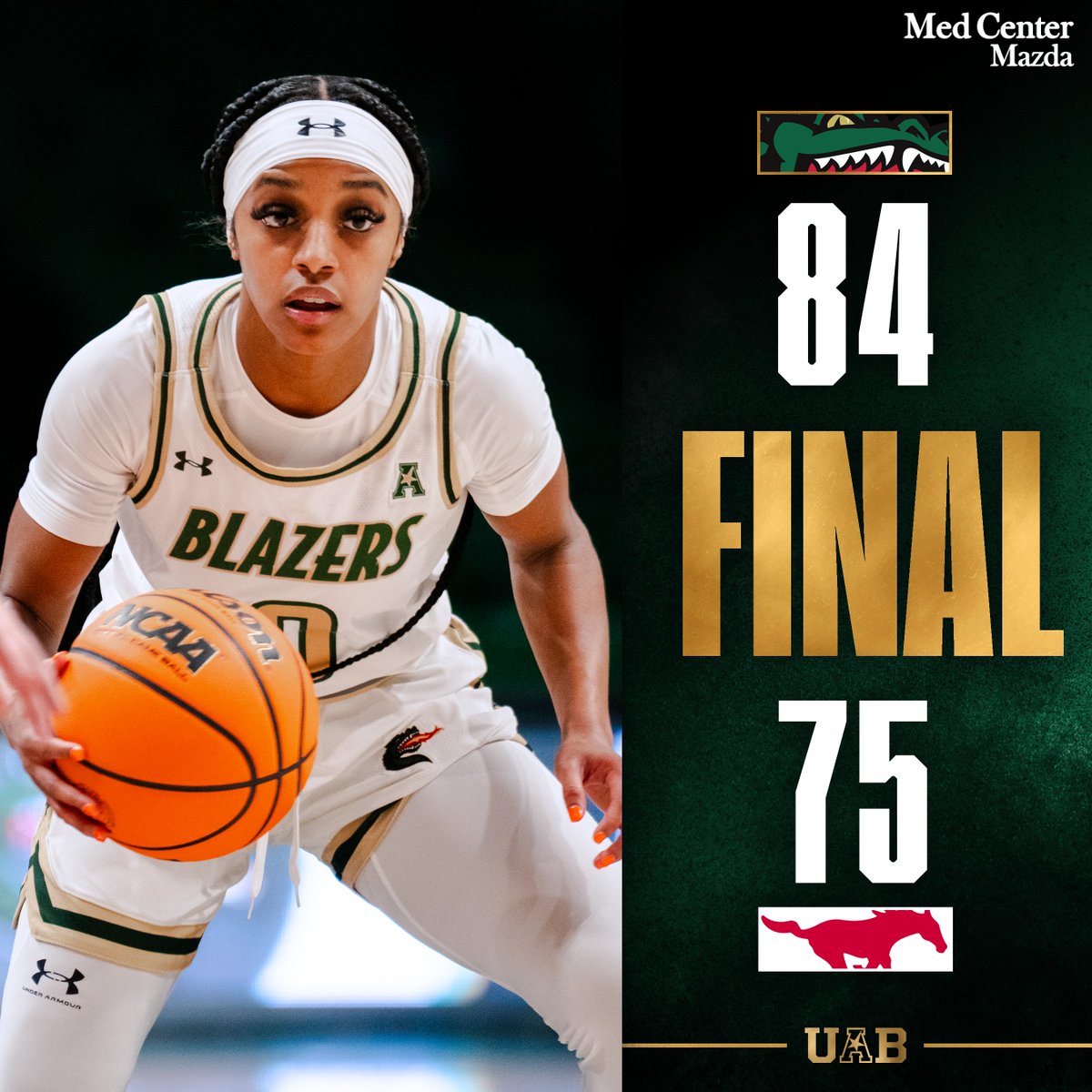 UAB_WBBALL's tweet photo. 𝐁𝐋𝐀𝐙𝐄𝐑𝐒 𝐖𝐈𝐍!

Denim DeShields scores a season-high 31 points and leads five Blazers in double figures as UAB improves to 13-4 overall and 4-1 in the AAC!

#WinAsOne https://t.co/WDPrDf8637