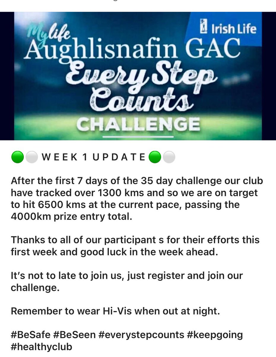 #KeepMoving #EveryStepCounts
#GAA #HealthyClub #IrishLife #MyLife