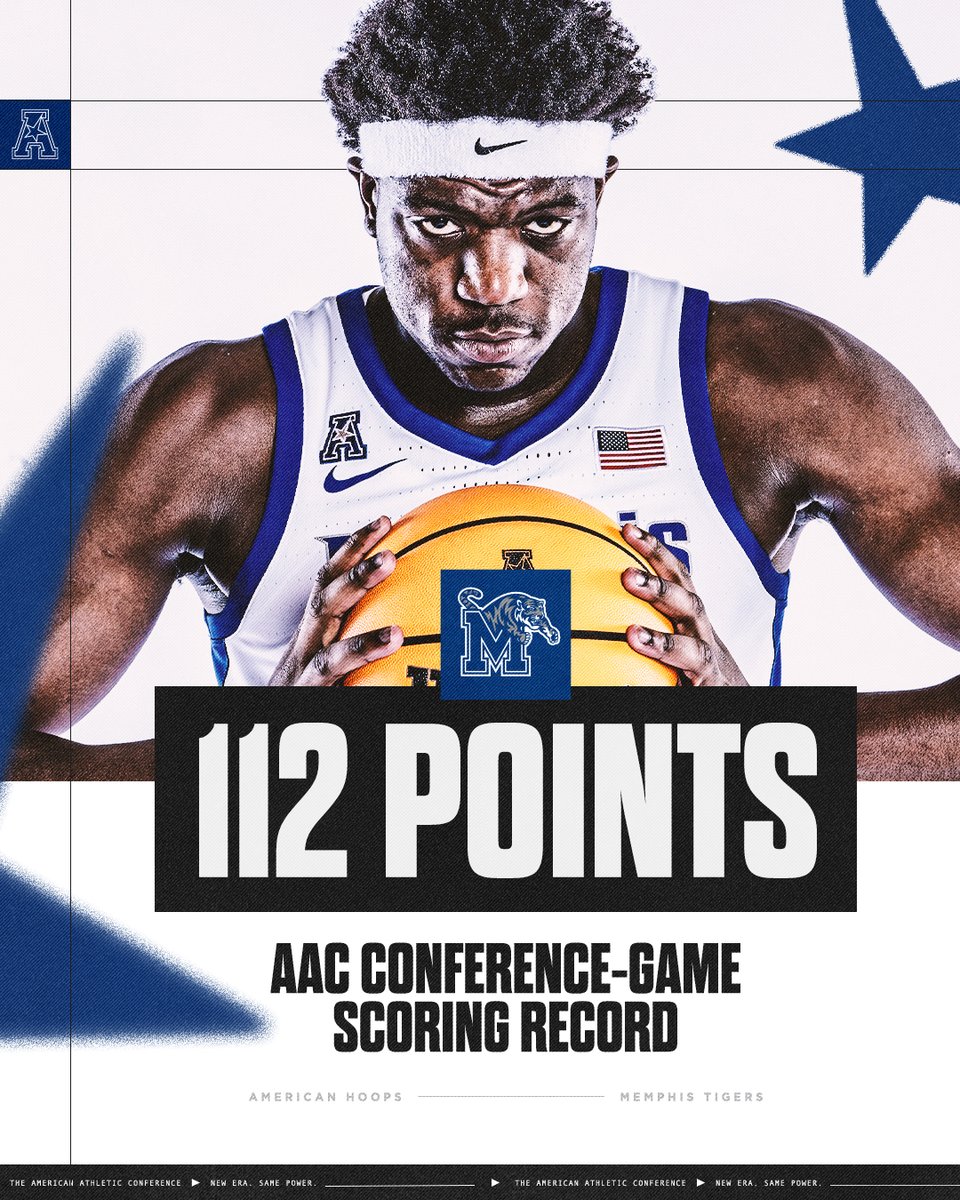 The 𝗺𝗼𝘀𝘁 𝗽𝗼𝗶𝗻𝘁𝘀 in a conference game in American history ✅

#AmericanHoops x <a href="/Memphis_MBB/">Memphis Basketball</a>