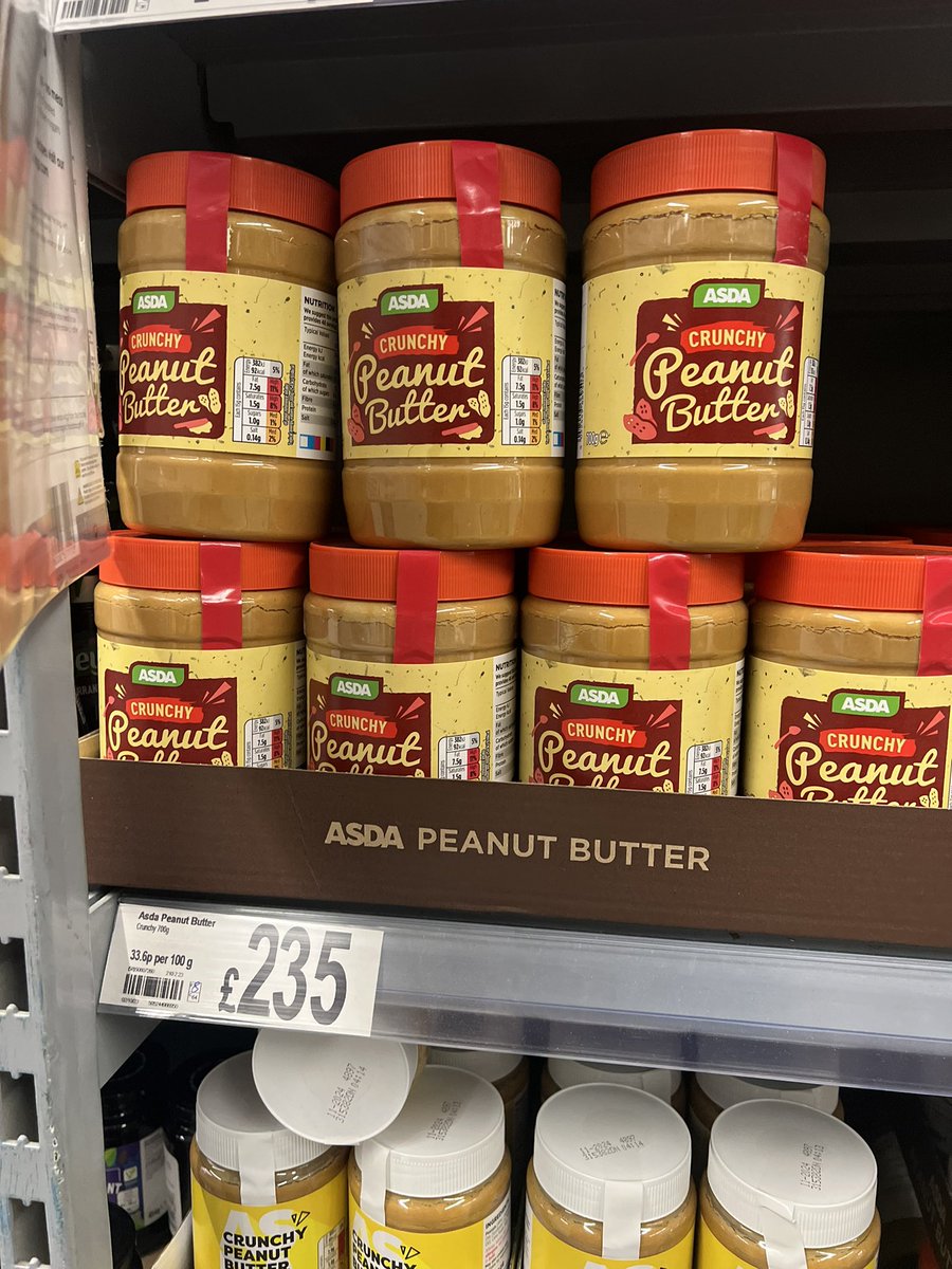 haimantikumar1's tweet photo. Asda is getting expensive! £235 for a jar of peanut butter 😳
#asda #supermarket #store #expensive https://t.co/3uUjuMA4yo