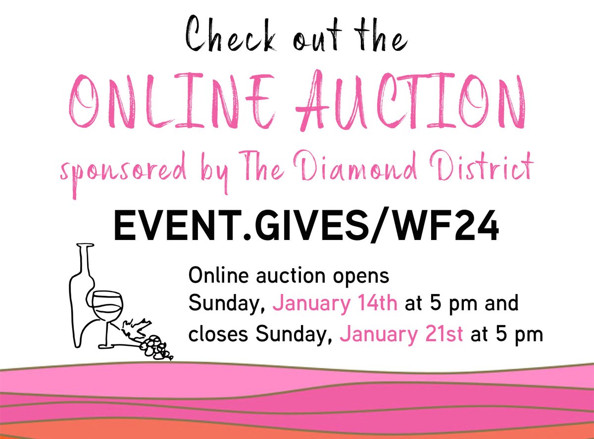 The mobile auction sponsored by Diamond District is now open for one week! Make sure to check out all of the awesome experiences up for grabs! Anyone can participate. Just register at event.gives/WF24 #PuttingKidsFirst #MobileAuction
