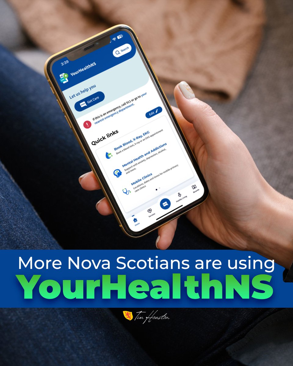 More than 164,000 Nova Scotians are now using the YourHealthNS app. This new app will help Nova Scotians find the right care, when they need it.