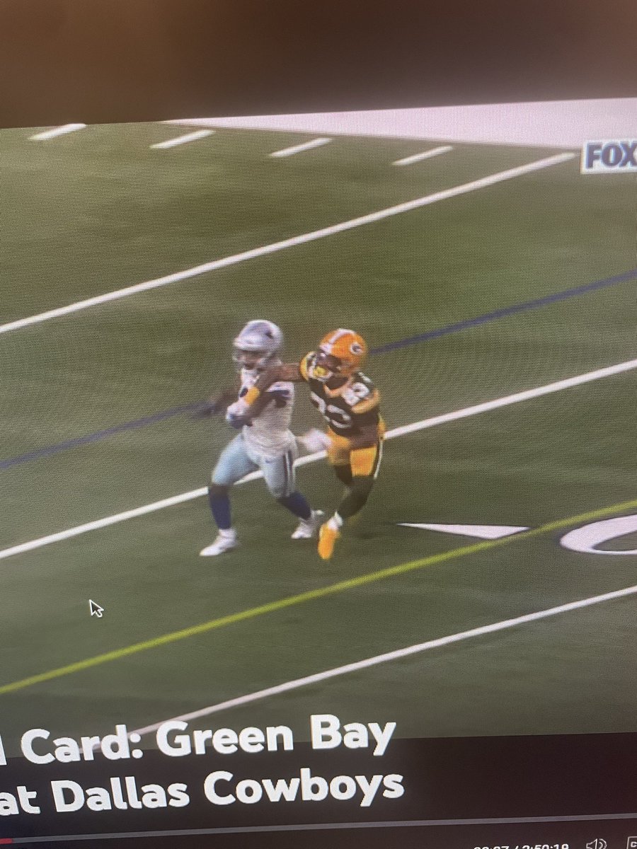 DoctorProfit's tweet photo. If y’all saying holding the receiver on his break and boosting off of him to make a play isn’t a pentalty… then what is a penalty? https://t.co/oNunk2eGD7