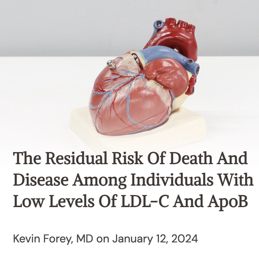 KevinForeyMD's tweet photo. https://t.co/OenAKlcOHy

This perspective is to acknowledge LDL-C/ApoB as one of many modifiable risk factors regarding ASCVD. Notably, there are several additional risk factors that appear to be stronger predictors of ASCVD than LDL/ApoB.

#cholesterol #lipoproteins #LDL #ApoB https://t.co/OtuGjkm8GE