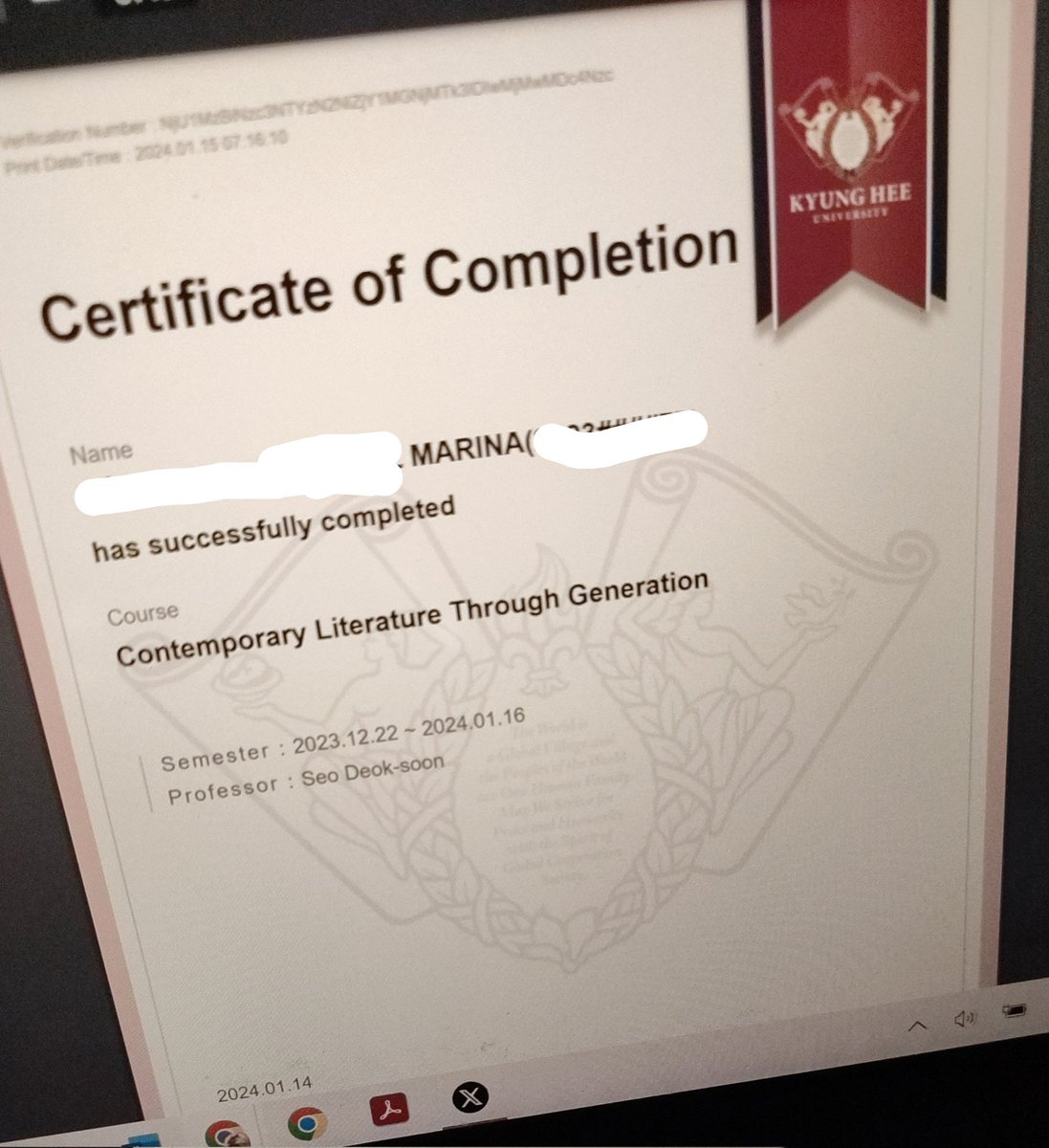 eaocorea's tweet photo. Acabo de completar un curso muy interesante ofrecido por la universidad Kyung Hee y lo recomiendo bastante (además es gratis). Se realiza un recorrido de la literatura contemporánea coreana y ayuda a dar una visión más concreta al contarlo a través de generaciones literarias. https://t.co/Uj7iX7g2Xx