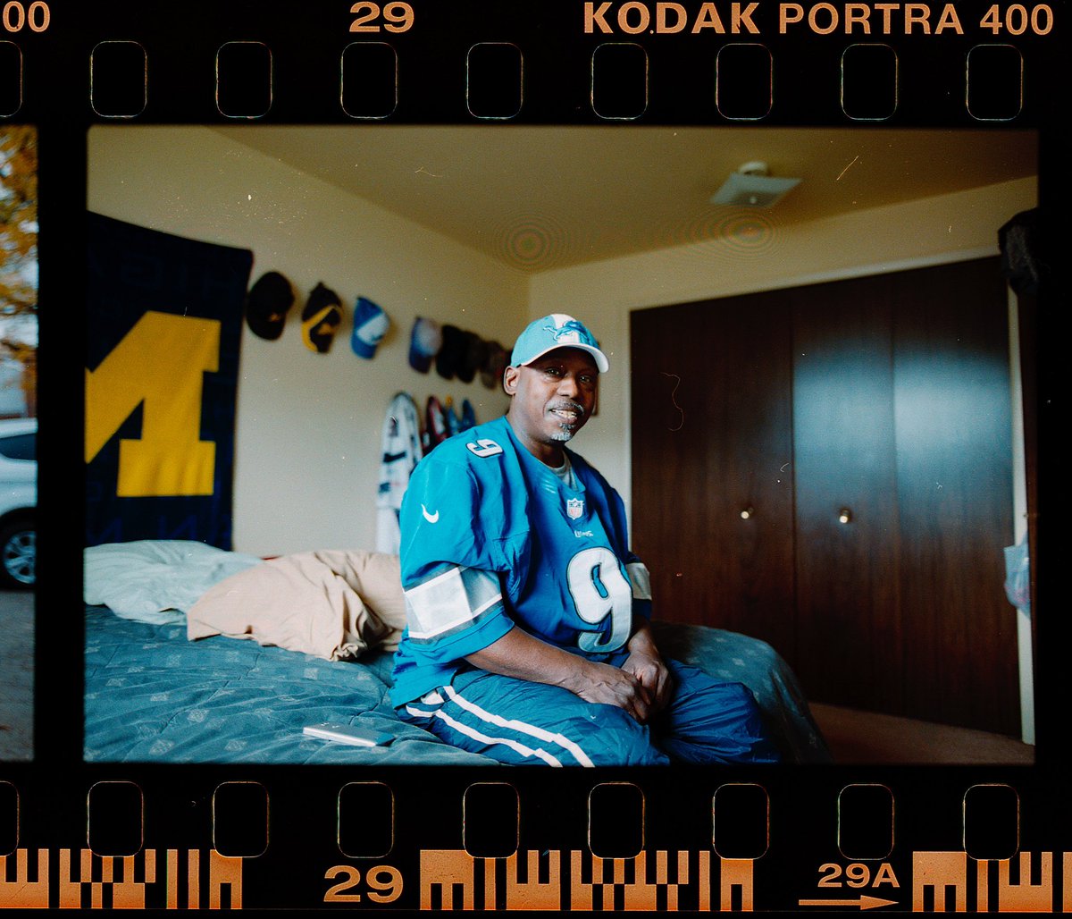 My dad has been a Lions fan since I can remember football. I took these photos of him when I first learned how to use a film camera. I know him seeing the lions in the playoffs at home since before I was born got him turnt up! It’s crazy how moments like this always come back