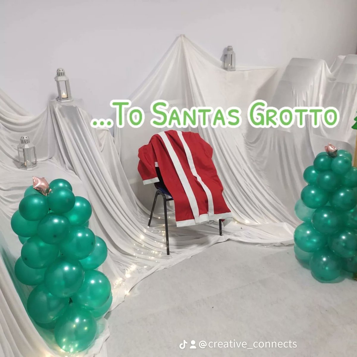 CulinaryCCLtd's tweet photo. Santa's Grotto Time 🎄

Late post from a Christmas last min decor for a school fair

#creativeconnects #balloon #trees #schoolfair #decoration #occasion #christmas #santa #grotto #children #presents #lights #lanterns #snoweffect https://t.co/KZz4G3aWPN