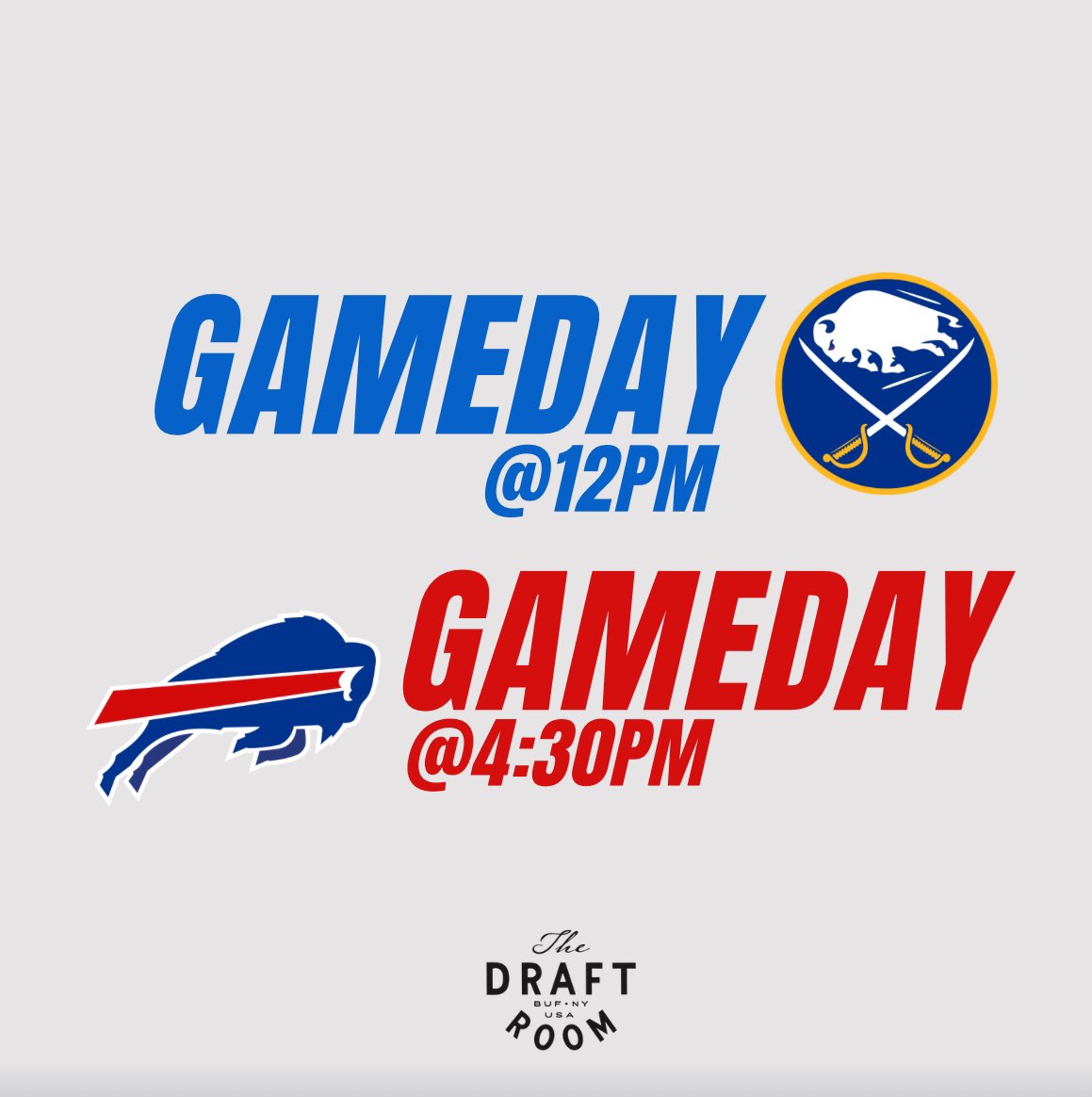 Calling all Buffalo fans…come spend the day with us! We open at 11am tomorrow!

#BuffaloBills #buffalosabres #nflfootball #mondaynightfootball