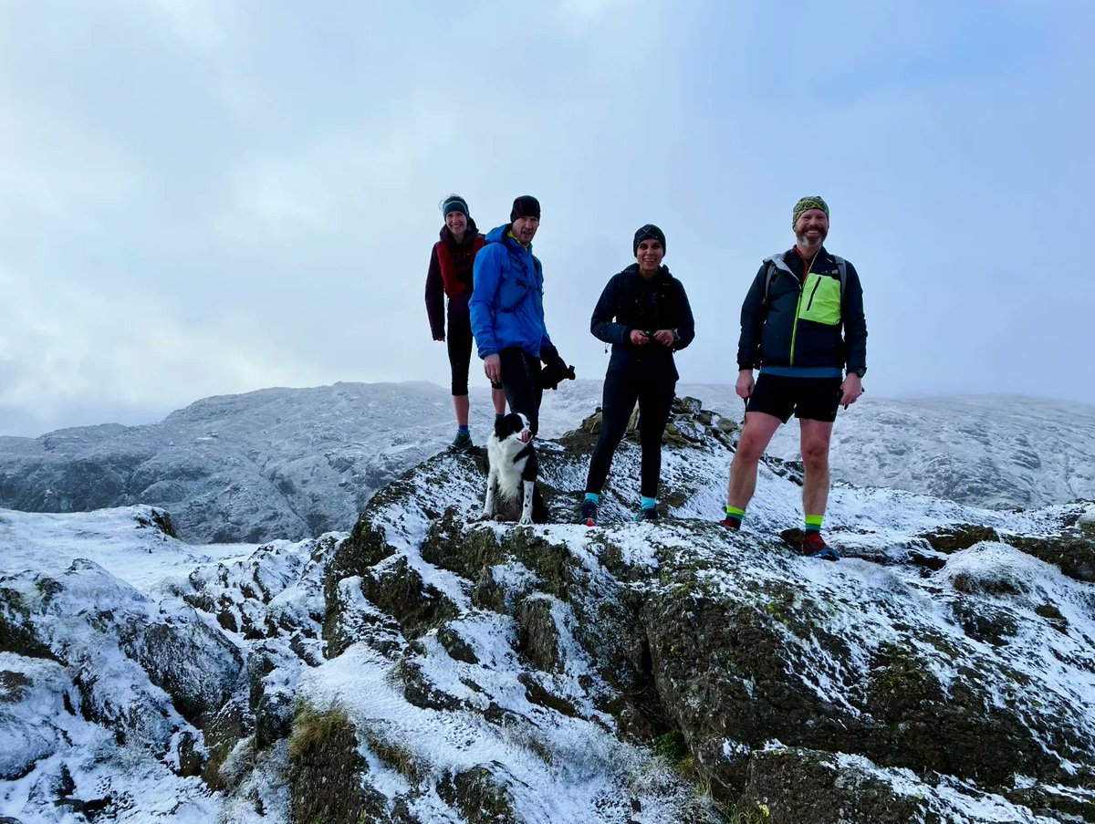 A wintry loop of Steel Fell, Calf Crag, Gibson Knott and Helm Crag on today's @amblesideac Sunday Social club run.