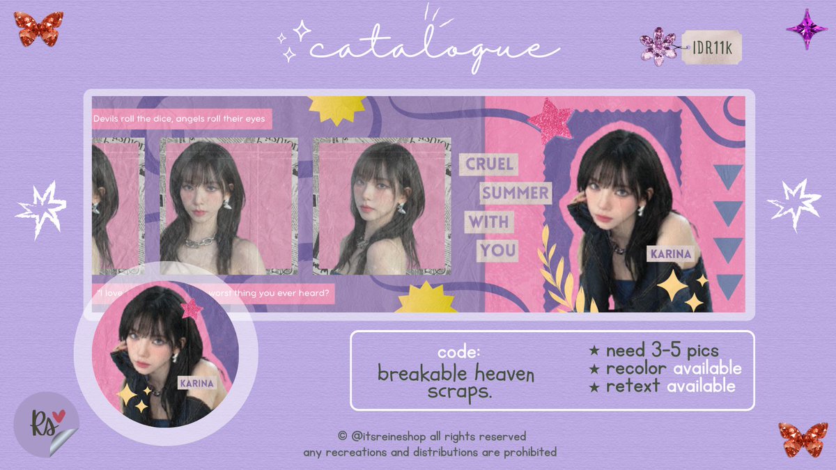 help repost please? thankyouu
haloo buat template layout canva aku jual BIG SALE karena lagi BU banget. start 40k-80k (cek ALT) rei bakalan kasih tutor intro to canva juga buat yg masih bingung cara ngeditnya gimana
#zonauang