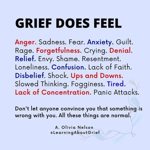 Grief feels like many things