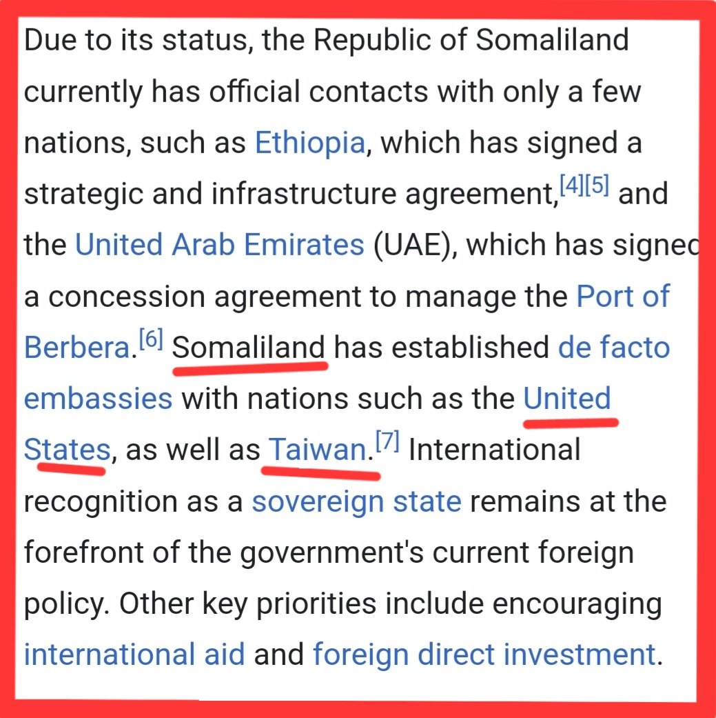 ethiopiansone's tweet image. 🚨Do you know that before Ethiopia #recognizes Somaliland🤔

Somaliland has already established de facto #embassies with nations such as the #United_States, as well as #Taiwan.🫢😳✅️

#WIKIPEDIA