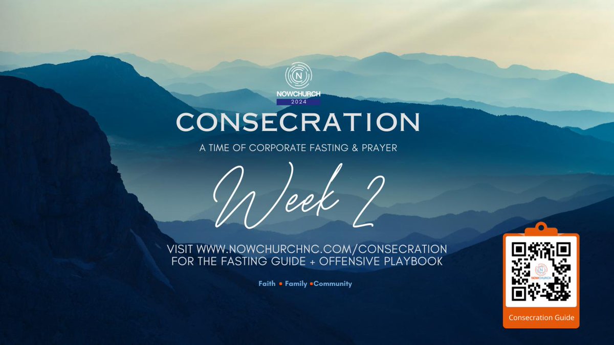 NowChurchNC's tweet photo. Week 2 starts tomorrow &amp; it's not too late to join our time of Fasting and Prayer. SET YOUR ALARM for prayer @ 6AM, Mon - Fri. See the links below for information.
Digital Booklet Access: https://t.co/YCOx3CZJ96
Link to join zoom: https://t.co/1PZsgLRIxh
Meeting ID: 843 1186 https://t.co/dgqcmOqNfg