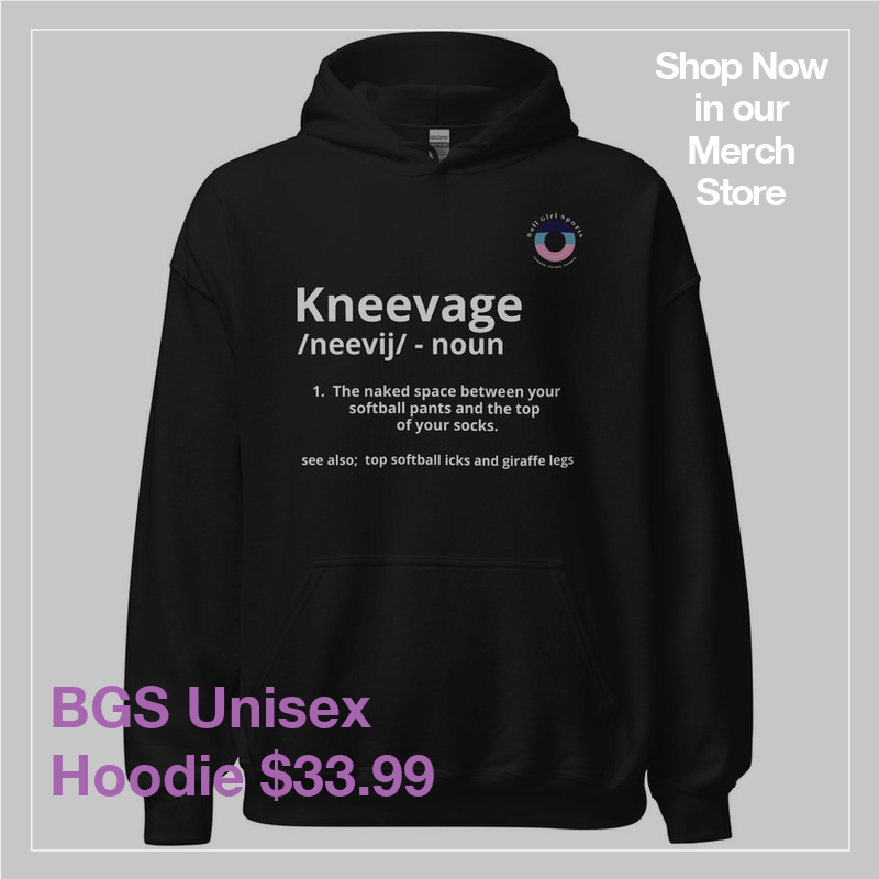 BallGirlSports's tweet photo. Calling all Ball Girls!!  We are creating a new line of tees and hoodies with fun, unique sports sayings and we need your help!  Do you have any silly sayings that would make a great tee?  Check out our new "Kneevage" hoodie and tee in our merch store!
https://t.co/88zqU8UHrv https://t.co/rLpCGOO3Tn
