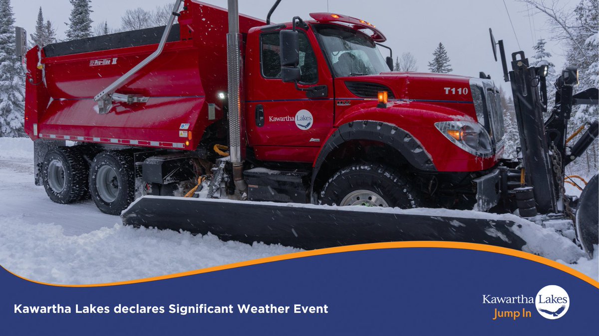 Kawartha Lakes has declared a Significant Weather Event today (January 14) due to the increased snow accumulation and sustained blowing winds caused by the snow squall. Details here: kawarthalakes.ca/en/news/kawart…