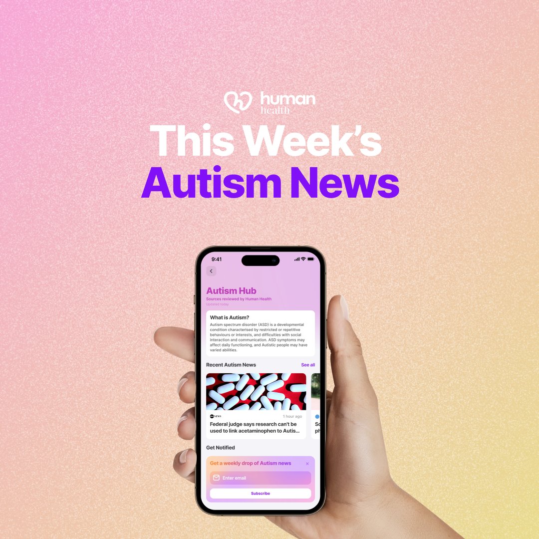 Humanhealth_'s tweet image. Dive into this week's roundup of Autism news, groundbreaking research, and stories. 💜📷 You can sign up to our Autism Digest, by following the link in our bio 📷#AutismAwareness #autismresources #Autism #AutismAcceptance #autismpride #autismus