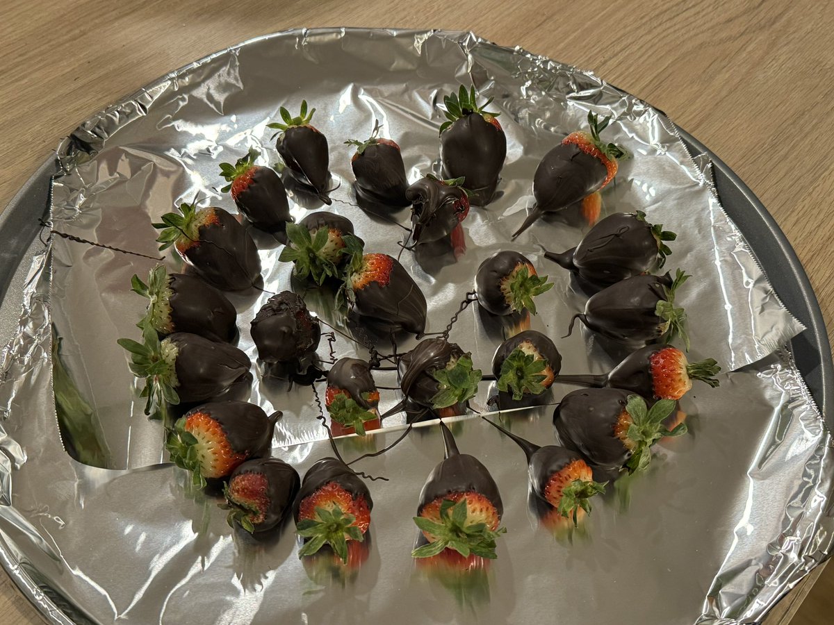 e_bowers_'s tweet photo. Kiddos made chocolate covered strawberries! 🍓 https://t.co/lqJPEojSxa