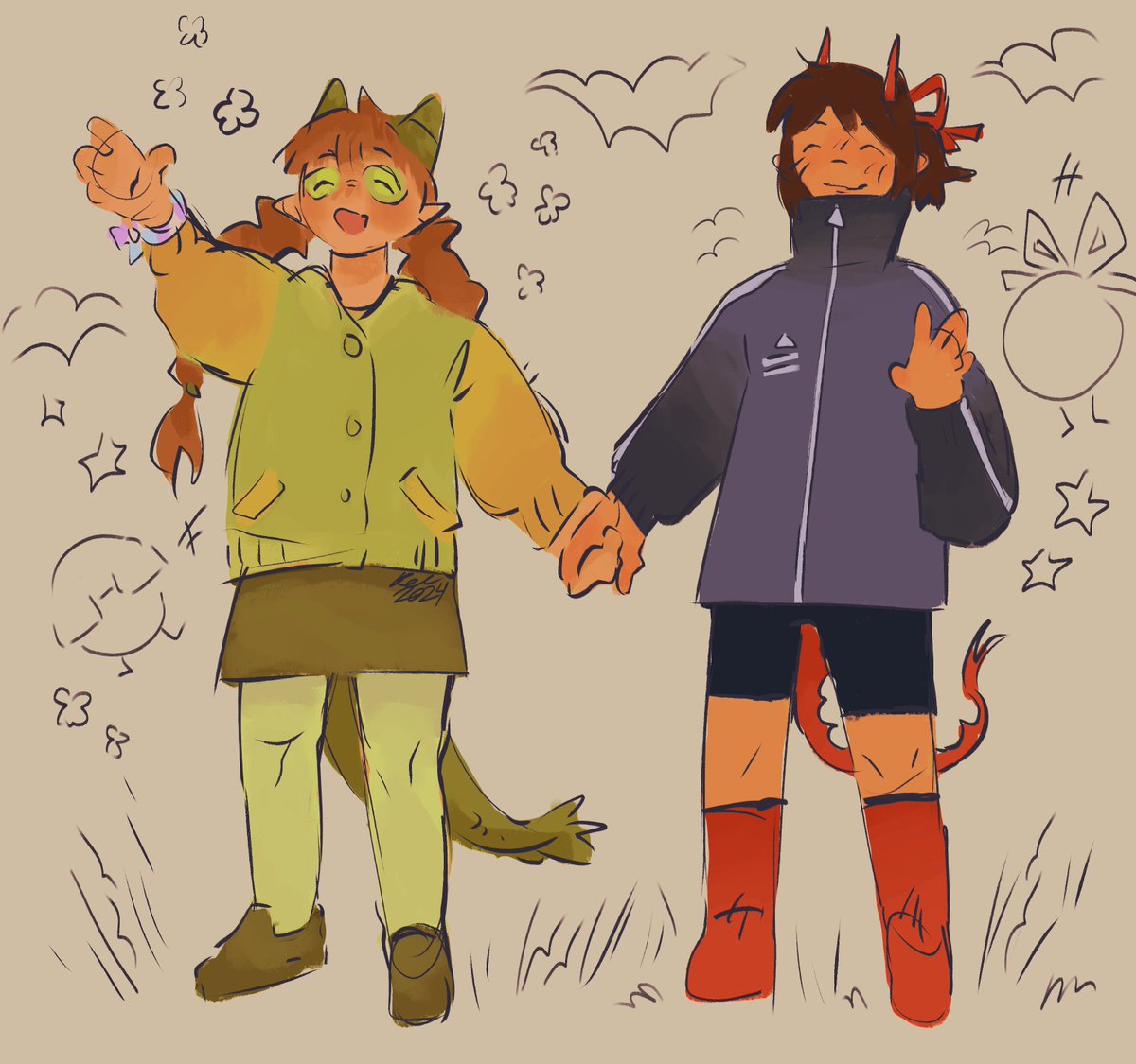 Day 109 ! 
Flippa and Tilin as teenagers :D - 🌟