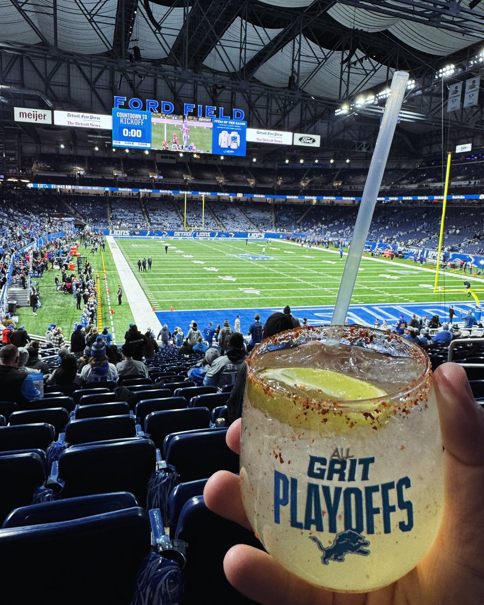 JustinAntaya's tweet photo. Yโall already know we werenโt going to miss Detroitโs first home playoff game at Ford Field! LFG @Lions !!!! #ControlledFury #AllGrit #OnePride #DetroitVsEverybody https://t.co/JNg9H7yqO7