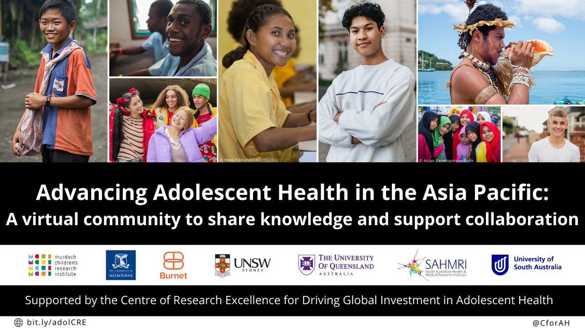 CforAH's tweet photo. Introducing a new seminar series from the Centre of Research Excellence for Driving Global Investment in Adolescent Health: 
Advancing Adolescent Health in the Asia Pacific - A virtual community to share knowledge &amp; support collaboration!

Learn more here: https://t.co/Nndoi5WJXO https://t.co/hBPQaRub6m