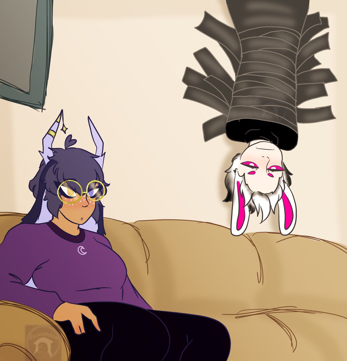 _dasamoon_'s tweet photo. my birthday was a couple days ago

heres some oc art

ocs;
cameron (left) 
noir (right)

I FORGOT THE TAGS 😭
#artmoots #artmoot #dasamoonart https://t.co/Kf5NZwW24D