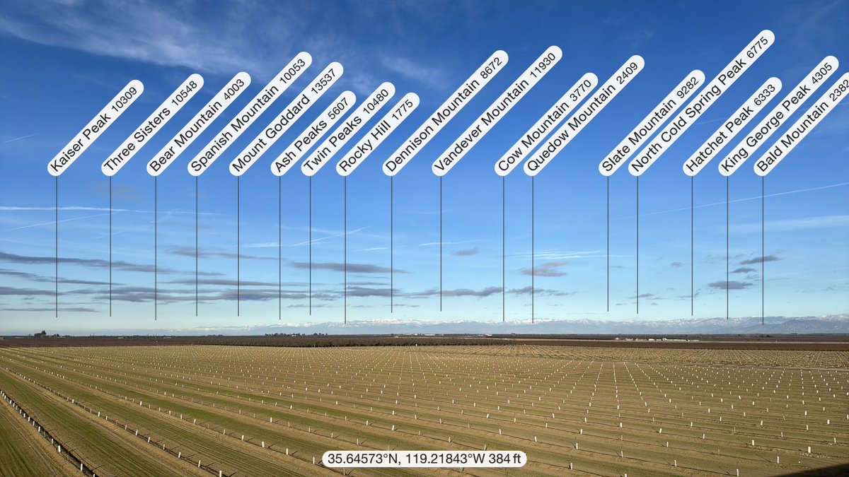I love these wonderfully clear days when the Sierra Nevada is in clear view from the Central Valley.