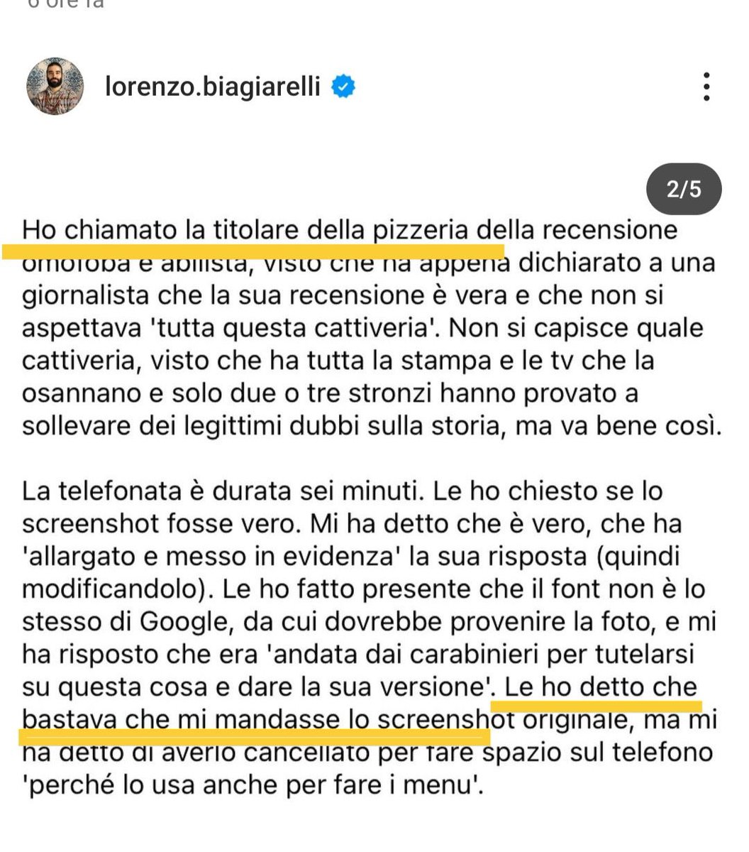 MarcoMc1982's tweet photo. Lui - compagno della Lucarelli - chiama la signora della pizzeria e le chiede di farsi mandare lo screenshot originale?
E per quale motivo?
A che titolo?
A nome di chi?
Allucinante
Questi due - con gli ego grandi come l’Eurasia - si sentono dei giornalisti investigativi. https://t.co/KKIZ3wXxVf