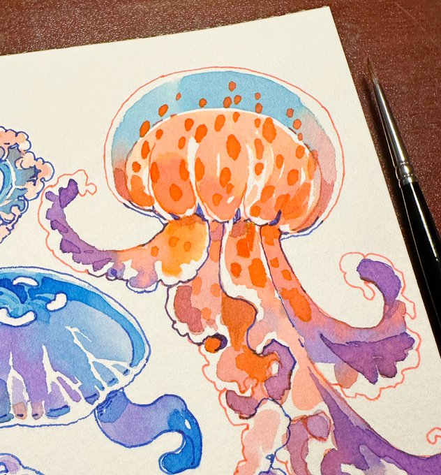 「jellyfish traditional media」 illustration images(Latest)